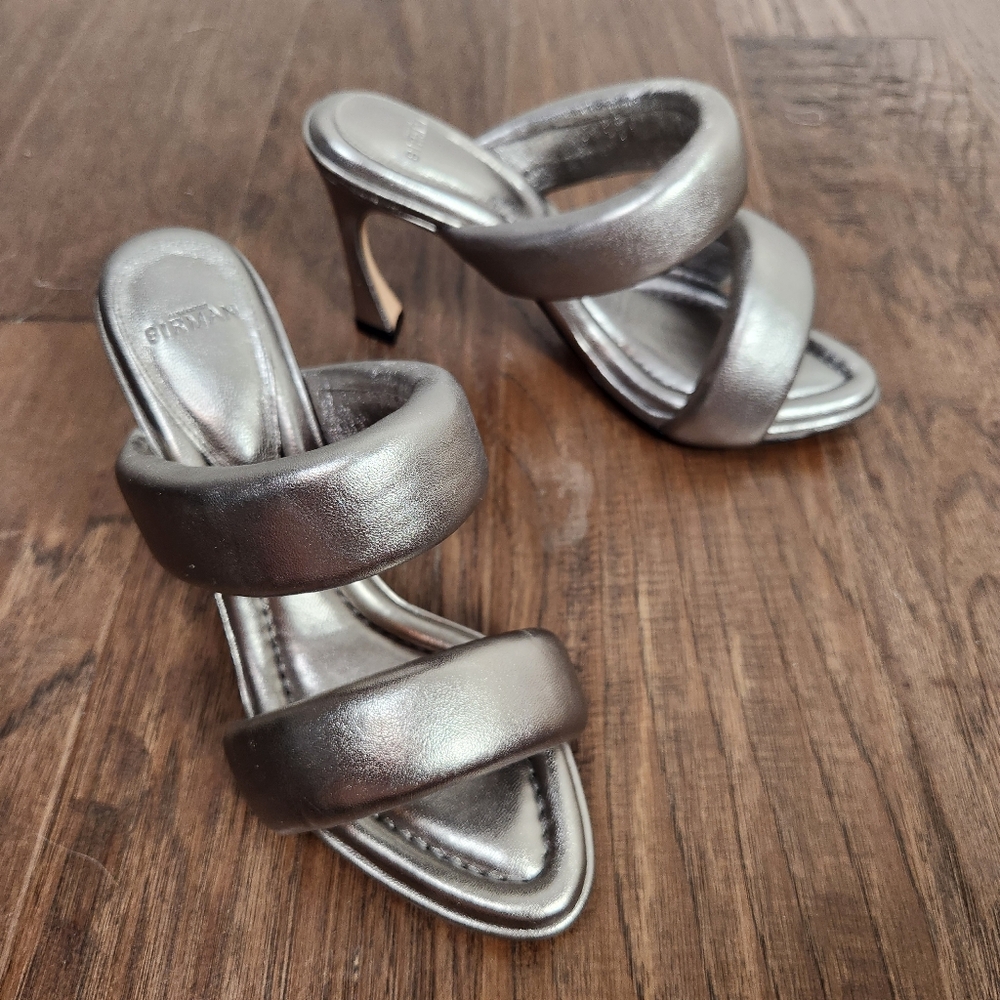 ALEXANDRE BIRMAN Lilla Grapite Metallic Leather heels